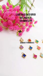 Liontin Titanium bunga Grigi bolak balik UK 8Mm anti luntur dan anti karat (COD)