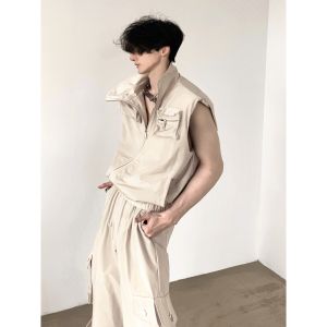 Autumn Mountain Wind Original Small Batch Wasteland Style Summer Mens Vest Jacket Set Sleeveless Trendy Workwear Armor