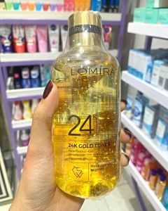 Toner Lomira 24K 300ml Pemutih Kulit Wajah Muka Glowing Skincare Warna Gold Emas Pembersih Pelembab