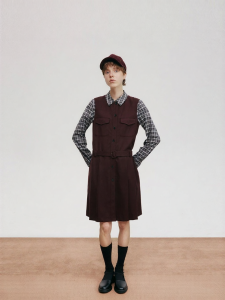 ICICLE | Autumn Wool Stretch Twill Knee-length Dress