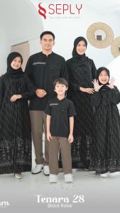 TERMURAH TENARA 28 BLACK ROBE BY SEPLY SARIMBIT KELUARGA LEBARAN HARI RAYA KEKINIAN TERBARU 2025 GAMIS