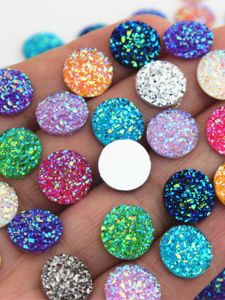 20pcs 12mm round Resin Flat Bottom Drill Mineral Crystal Cluster Earrings DIY Jewelry Accessories ZZ24 Fashionable Unique