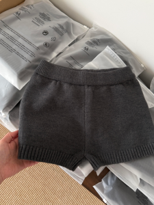 HUOLISI | Slim Fit Grey Knit Shorts A-line Pants