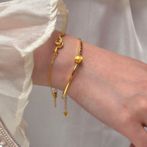 Non-Fading Sand Gold Snake Bracelet Womens Luxury Minimalist Handmade Charms Fashion Jewelry Elegant Fresh Outlined Design