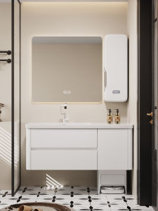 DIPURUI | Cream Style Bathroom Cabinet with Sink Vanity Set