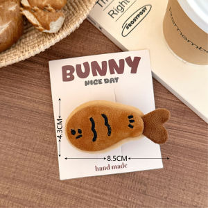 1/3 Pcs Cute Milk Coffee Colored Kitten Small Fish Hair Clip Creative Baked Biscuit Animal Versatile Edge Clip