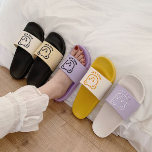 Summer Cartoon Cute Indoor Home Bathrooms Anti-Slip Flat Bottom Plastic Slippers Womens Style Couples Home Slippers