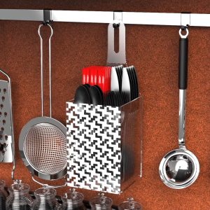 TEMPAT WADAH ALAT PENYIMPAN PENYIMPANAN SIMPAN PERALATAN DAPUR MASAK MAKAN SENDOK GARPU PISAU SUMPIT PISAU SPATULA CENTONG KOTAK ACRYLIC AKRILIK ORGANIZER ORGANISER CUTLERY HOLDER ESTETIK KEKINIAN ELEGAN MODERN BENING TRANSPARAN CLEAR MOTIF PUZZLE 277