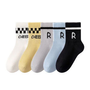 B&C.Room | ถุงเท้าเด็กผ้าฝ้ายแท้ ถุงเท้ากีฬาแบบครึ่งแข้งสำหรับเด็กชาย ถุงเท้ากีฬาแบบยาว ระบายอากาศได้ดี ป้องกันแบคทีเรีย ถุงเท้าเด็กชาย