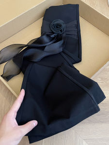 PAIBOLI | Black Wide Leg Pants Fashion High Waist Slimming Dragging Floor