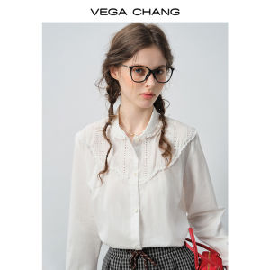VEGA CHANG | Áo Blouse Thoáng Khí Có Viền Ren