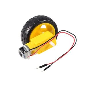 2PCS TT Motor with Leads DC Motor DC 3-6V Gearbox Motor Dual Shaft 1:48 Motor with Tire Wheel Kit for Arduino DIY Smart RC Car
