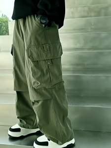 7-15 ขวบ กางเกงคาร์โก้เด็กผู้ชาย กางเกงเด็กผู้ชาย ผ้าคุณภาพดี ระบายอากาศได้สะดวกสบาย เอวยางยืด กระเป๋าหลาย 130-160cm
