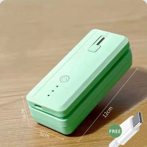 Portable 2-in-1 Mini Bag Sealer with Heat Seal & Cutter Magnetic Handheld Chip Bag Sealer for Snacks Candies Food Storage