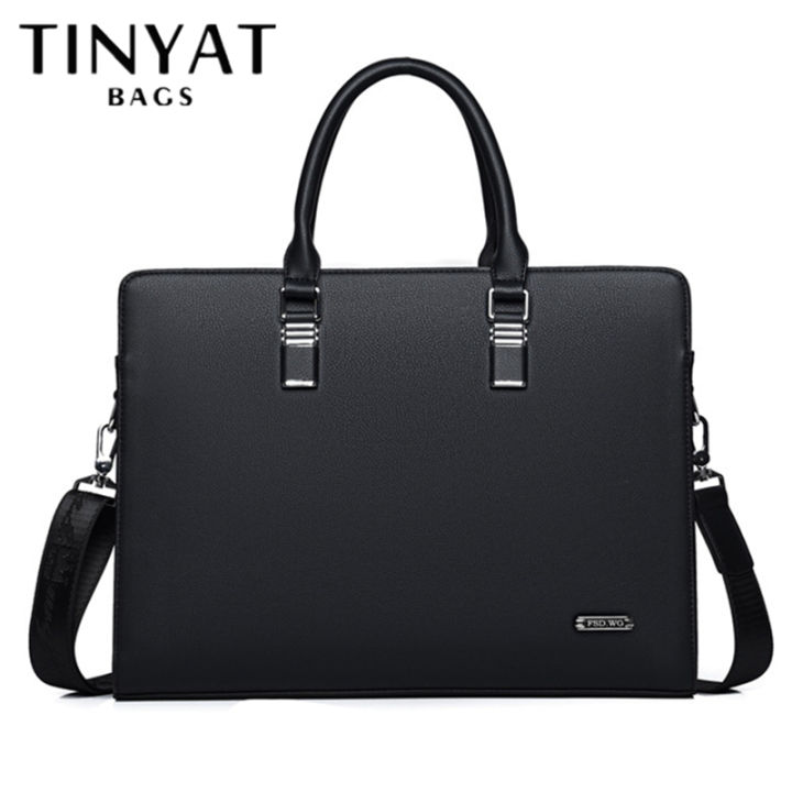 TINYAT Business Bag Leather Briefcase Shoulder Laptop Slim Business Bag ...