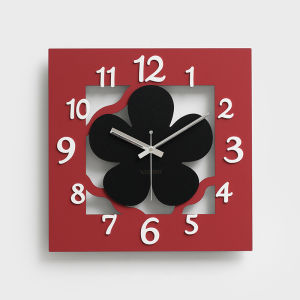 Simple Modern Art Flower Wall Clock No Drilling Required for Living Room And Restaurant Decor Eco Friendly Imported Board