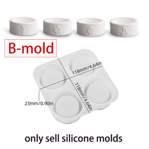 4 Holes/Set Candle Jar Silicone Mold DIY Cylinder Rainbow Love Tealight Candlestick Molds Gypsum Resin Storage Box Craft Making