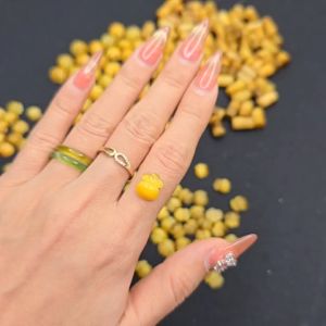 Q33 Charm túi tiền đá MH Vàng Tâm size 10-12mm cho Thổ và Kim - Phong Thuỷ TUDO P