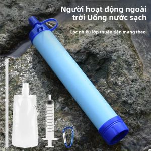 Hệ Thống Lọc Nước Di Động Ngoài Trời 4 Cấp Siêu Nhẹ 396 Gallon 0.01 Micron Máy Lọc Nước Cá Nhân Ống Lọc Sinh Tồn Cho Cắm Trại