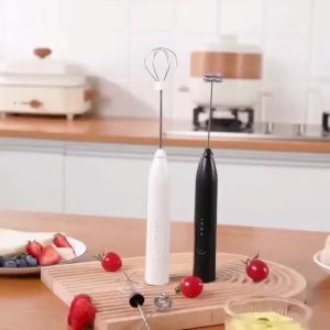 Rechargeable Milk Frother Handheld Electric Beater for Lattes Whisk Drink Mixer