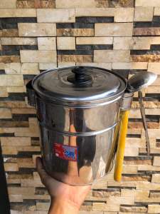 DANDANG BAKSO TUTUP KACA STAINLES UKURAN 20CM LENGKAP