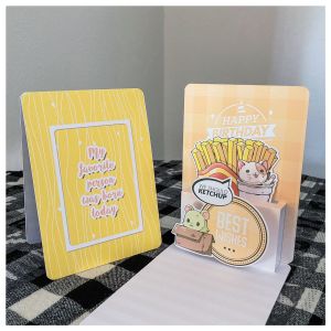 Fries and neko Birthday Greeting Card