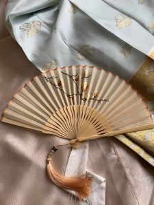 Suzhou Double-Sided Embroidered Fan Fan Embroider Folding Fan Antique Fan Cheongsam Suzhou Embroidery Double-Sided Embroidery Female Fan Chinese Fan