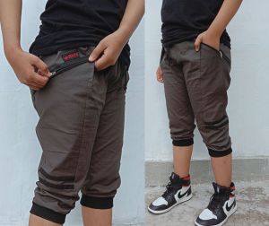Celana jogger 3/4 / jogger pendek pria pinggang karet