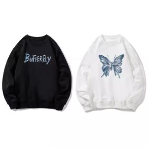 Couples round Neck Sweatshirts Premium Feel Cotton Blend Long Sleeve Comfortable Fit Printed Casual Outerwear Top