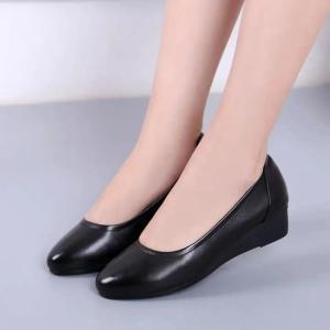 Size 35-41 Women Block High Heel Shoes Korean Style Black Thick Platform Versatile Leather Shoes for Women Office School Shoes