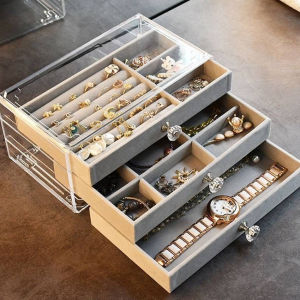 Kotak Perhiasan Kotak Penyimpanan 3 Laci Jewelry Box Organizer Rak Perhiasan Gelang / Kalung / Cincin