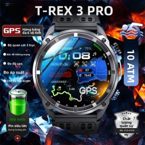 Đồng Hồ Thông Minh GPS Quân Sự T-Rex 3 Pro Chống Nước 10ATM Với Bản Đồ Ngoại Tuyến GNSS Băng Tần Kép La Bàn Pin 860mAh Thiết Bị Theo Dõi Thể Dục Dành Cho Android & iOS