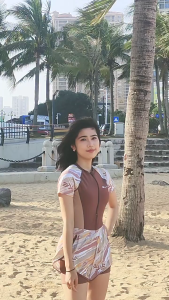 Đồ bơi kín đáo nữ một mảnh liền short phong cách Hàn Quốc YOUYOU