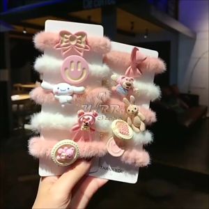 Ikat Rambut Korea Anak Perempuan Aksen Tedy Bear Aksesoris Hiasan Rambut Wanita 1 Set 5 Pcs  AK151