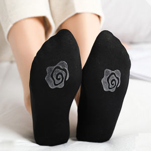 Women Silicon Invisible Antiskid Anti-odor Non-slip Shallow Ice Silk Foot Socks Low Cut Boat Socks