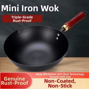 Mini Non-stick Uncoated Cast Iron Wok