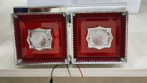 J101S13 2 SQUARE CHROME TAIL LAMP FOR LORRY  USE MENTOL BULB J246 TRUCK AKSESORI