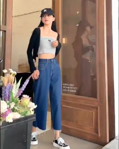 ZHI XIN Korean Extra Wide Denim Square Pants: Comfort & Style