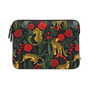 Leopard Rose Print Laptop Sleeve13/13.6/15/15.6 inch Shockproof Computer CaseNotebook Bag for MacBook Neo/AirDellHPLenovo