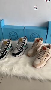 Denden.id Sepatu Sneakers Wanita Boots Tinggi Fashion Terbaru 1046