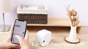 Phomemo P12pro Bluetooth Label Printer Portable Mini Inkless Sticker Maker MachineGreat For Iron-On Name LabelsGift Box Satin RibbonClothes TagHome Kitchen Storage