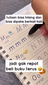 TJS Buku Sank Magic Pratice Book 1 Set Isi 4 Buku dan Pulpen Buku Belajar Menulis Huruf dan Angka Anak Paud 3d Pratice Writing Book Mainan Edukasi Anak SS205