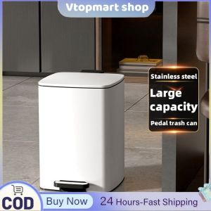 20L/30L Premium Office Stainless Steel Tall & Thin Pedal Trash Can Bathroom Toilet Kitchen Bin