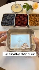 Hộp đựng thực phẩm tủ lạnh size 13.5x11x5cm kèm nắp nhựa chất liệu inox 304 dùng được cho lò vi sóng chính hãng D Danido