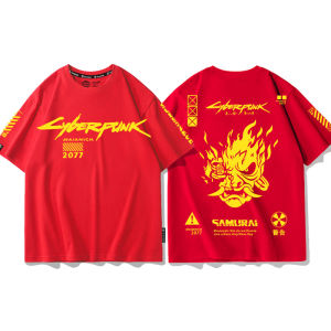 Cyberpunk 2077 Collaborative Short Sleeve Mens T-Shirt Trendy Half Sleeve Summer Cotton Pure Cotton Clothing Youthful Energy Style