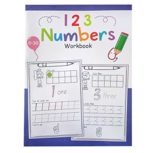 A4 ขนาดหมายเลข 0-30 Tracing Practice Workbook การเรียนรู้คณิตศาสตร์ก่อนวัยเรียนอนุบาลตัวเลขการเขียนสมุดระบายสี Montessori