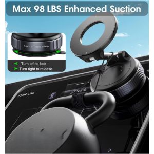 New Vacuum Magnetic Car Phone Mount Strong Suction Cup Anti Shake Adjustable Universal Cell Phone Stand Car Lazy Mobile Support