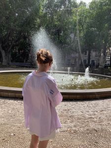 Áo Sơ Mi Cotton Rộng Rãi Kernel Cosmos Island Line Spectrum Áo Sơ Mi Kẻ Sọc Thêu Phong Cách Pháp Mùa Hè Thường Ngày Áo Sơ Mi Cổ Bẻ Dài Tay