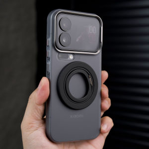 MAKE | Luxurious Black Advanced 360 Rotating Magnetic Bracket Shockproof Smooth Touch Cellphone Case