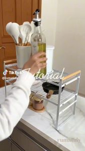 【RUMATIDY】 TORRA Rak Dapur Serbaguna 2 Tingkat Rak Bumbu dan Penyimpanan Multifungsi Estetik Aesthetic